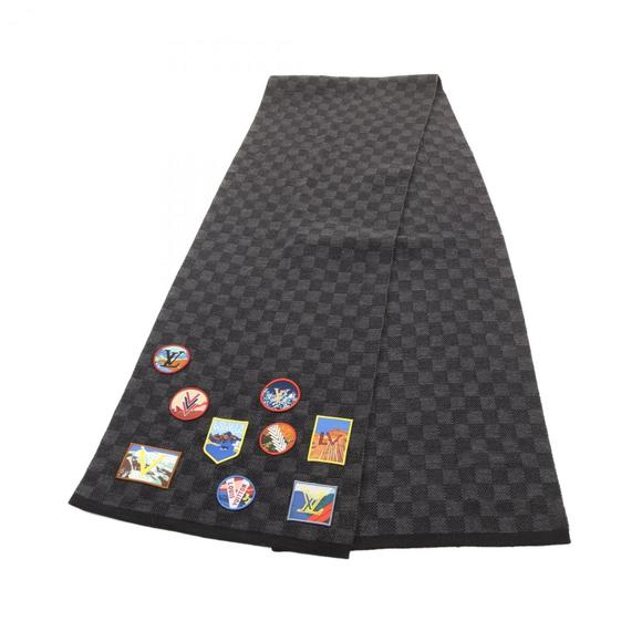 Louis Vuitton Echarpe Petit Damier Alps Scarf, Men's Wool, Gray, Black, Multi... - Picture 1 of 4